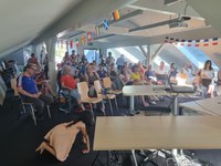 Public Viewing beim Sommerfest